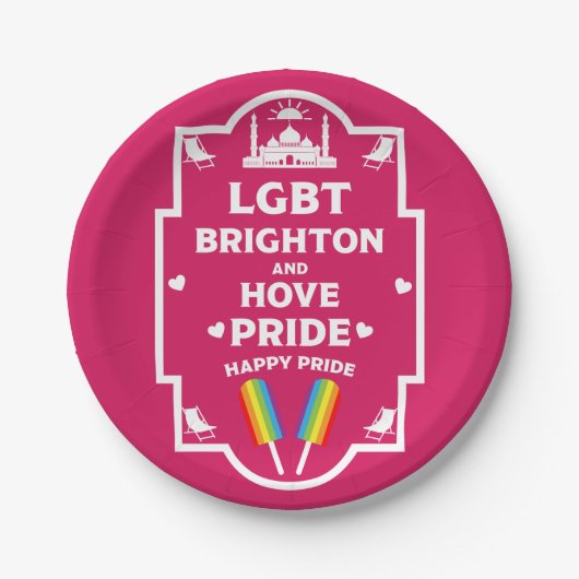 Brighton Gay Pride Pappteller (Vorderseite)