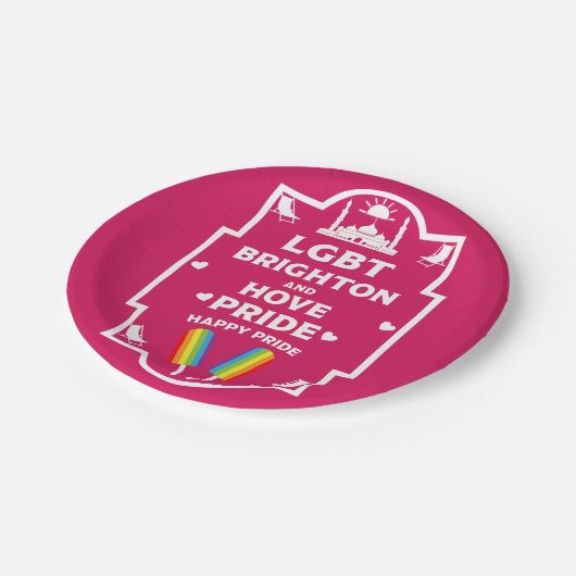 Brighton Gay Pride Pappteller (Schrägansicht)