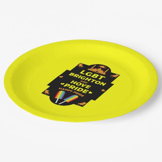 Brighton Gay Pride Pappteller (Schrägansicht)
