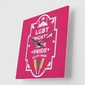 Brighton Gay Pride Quadratische Wanduhr (Winkel)