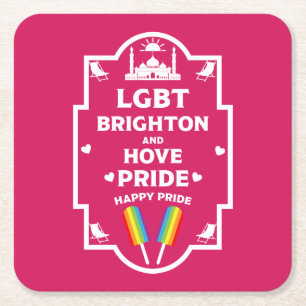Brighton Gay Pride Rechteckiger Pappuntersetzer