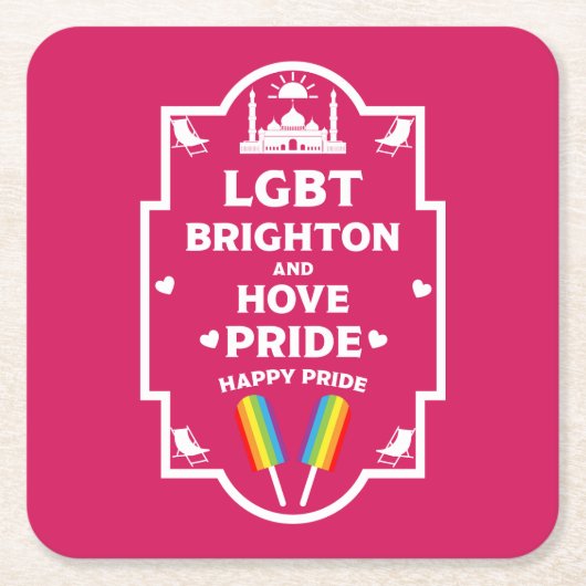 Brighton Gay Pride Rechteckiger Pappuntersetzer (Vorderseite)