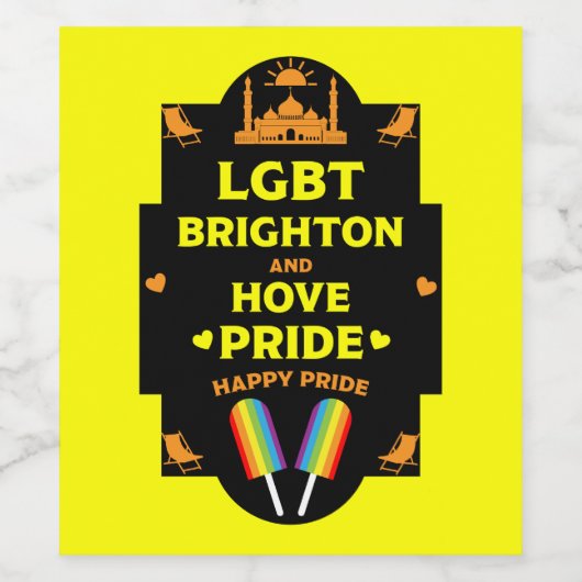 Brighton Gay Pride Weinetikett (Einzelnes Label)