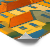 Brighton & Hove Rooftops - Whimsical Townscape Poster (Ecke)