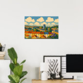 Brighton & Hove Rooftops - Whimsical Townscape Poster (Heimbüro)