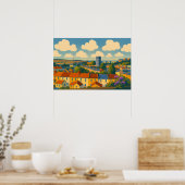 Brighton & Hove Rooftops - Whimsical Townscape Poster (Küche)