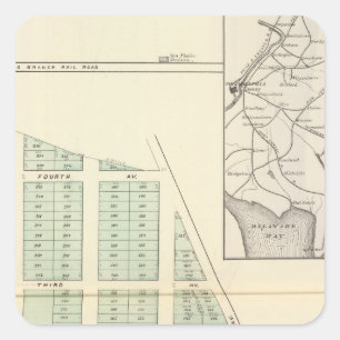 Brighton-Land-Vereinigung, anliegender Spring See Quadratischer Aufkleber