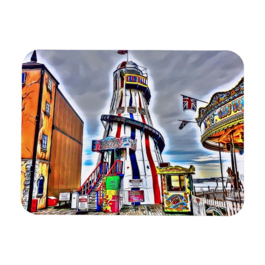 Brighton Palace Pier Fairground Rides Magnet (Horizontal)