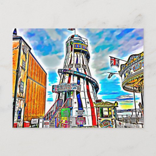 Brighton Palace Pier Fairground Rides Postkarte (Vorderseite)