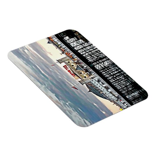 Brighton Pier & Cloudy Sky Digitales Gemälde Magnet (Rechte Seite)