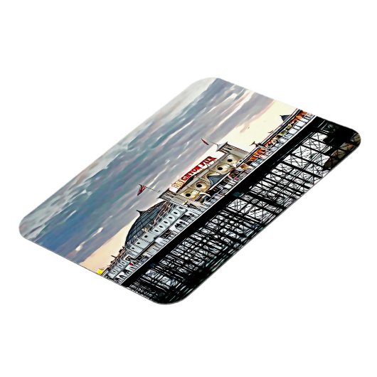 Brighton Pier & Cloudy Sky Digitales Gemälde Magnet (Linke Seite)