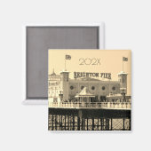 Brighton Pier ENGLAND Year Novelty Magnet (Vorderseite/Rückseite)