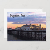 Brighton Pier im Abend Foto Postkarte (Vorne/Hinten)