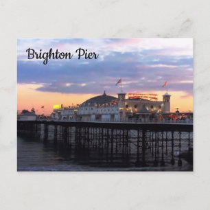 Brighton Pier im Abend Foto Postkarte