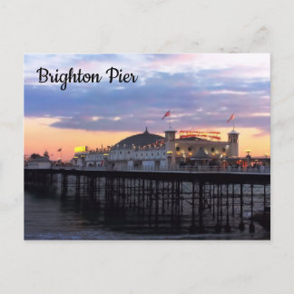 Brighton Pier im Abend Foto Postkarte