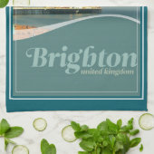 Brighton Pier Möwe Postkarte Geschirrtuch (Gefaltet)