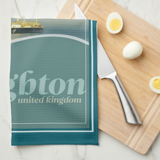 Brighton Pier Seagull Postcard Geschirrtuch (Viertel Falte)