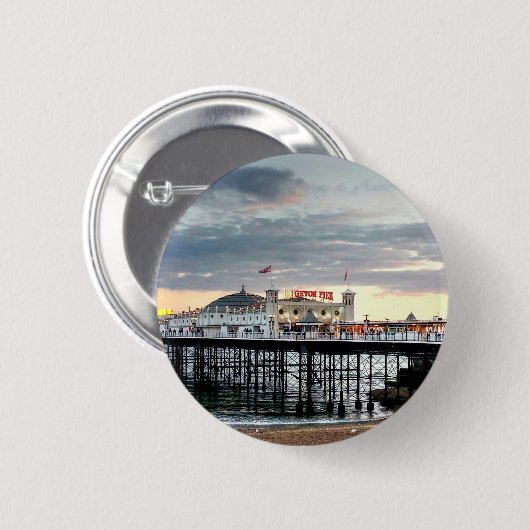 Brighton Pier Sunset Button (Vorne & Hinten)