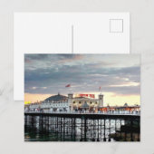 Brighton Pier Sunset Foto Postkarte (Vorne/Hinten)
