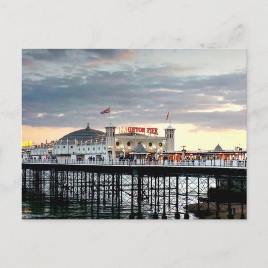 Brighton Pier Sunset Foto Postkarte (Vorderseite)