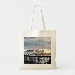 Brighton Pier Sunset Foto Tragetasche