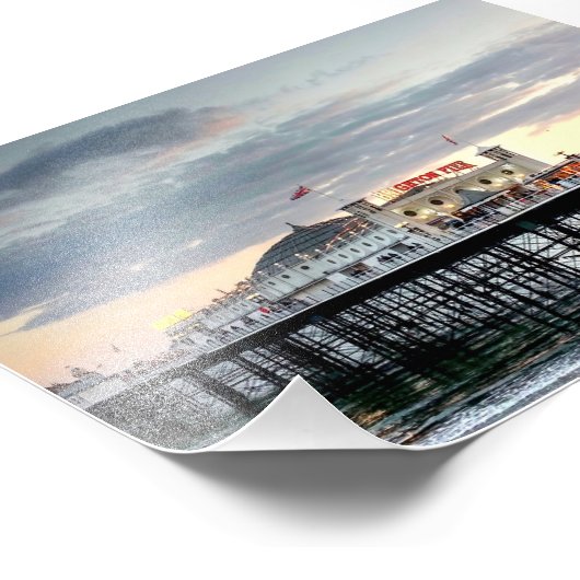 Brighton Pier Sunset Fotodruck (Ecke)