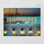 Brighton Pier UK Two Fotos Postcard Postkarte (Vorderseite)