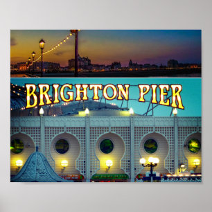 Brighton Pier UK Zwei Fotos Poster