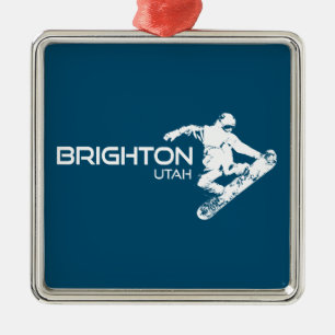 Brighton Resort Utah Snowboarder Ornament Aus Metall