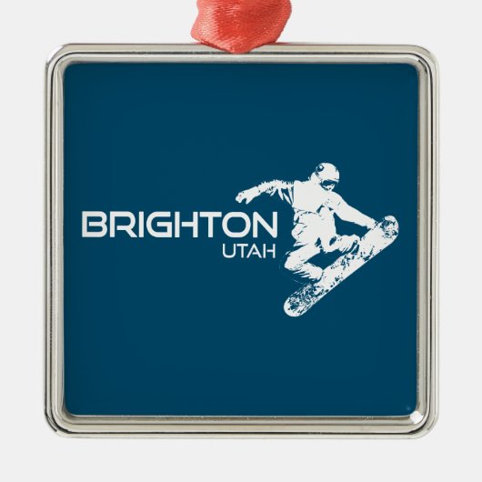 Brighton Resort Utah Snowboarder Ornament Aus Metall (Vorne)