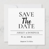 Brighton Schriftart Moderne Save the Date Hochzeit (Vorderseite)