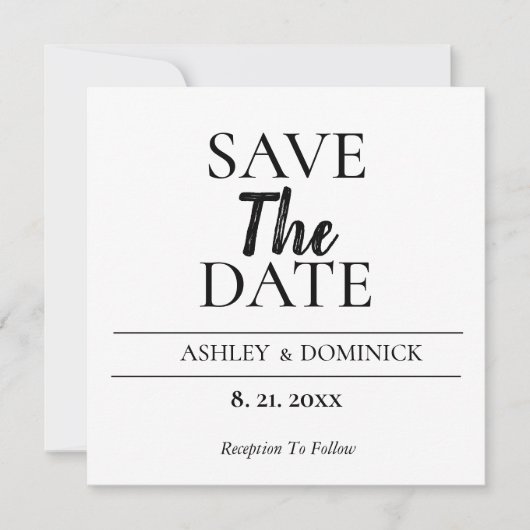 Brighton Schriftart Moderne Save the Date Hochzeit (Vorderseite)
