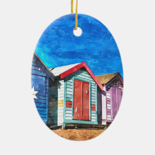 Brighton-Strand, der Kästen badet Keramikornament