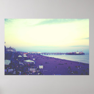 Brighton-Strand und Pier, Großbritannien Poster