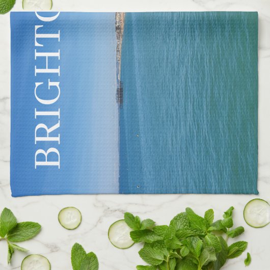 Brighton Strand vom Pier Teetuch Geschirrtuch (Gefaltet)