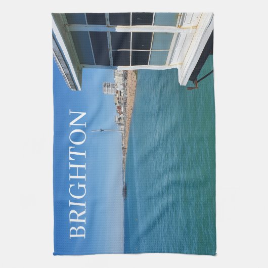 Brighton Strand vom Pier Teetuch Geschirrtuch (Vertikal)