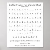 Brighton Swashes Schriftart Character Sheet for Za Poster (Vorne)