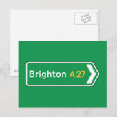 Brighton, UK Road Sign Postkarte (Vorne/Hinten)