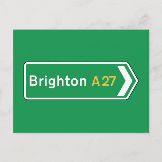Brighton, UK Road Sign Postkarte (Vorderseite)