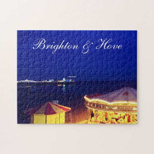 Brighton und Hove Beach zur Nachtzeit Puzzle (Horizontal)
