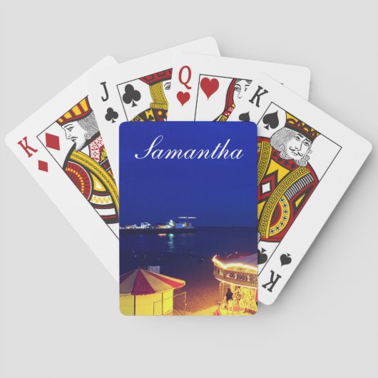 Brighton und Hove Beach zur Nachtzeit Spielkarten (Rückseite)