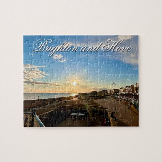 Brighton und Hove Seafront Sunset Foto Puzzle (Horizontal)