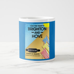 Brighton und Hove Zug Reise Strand Kunst Jumbo-Tasse