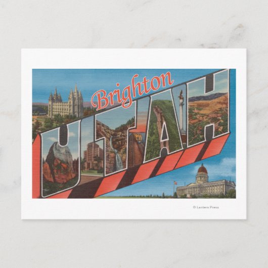 Brighton, Utah - Große Buchstabenszenen Postkarte (Vorderseite)