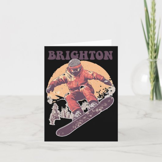 Brighton Utah Retro Snowboard Karte (Vorderseite)
