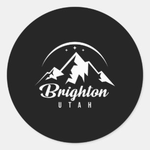 Brighton Utah Skigebiet Snowboarden Runder Aufkleber