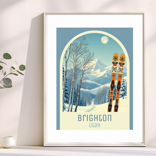 Brighton Utah Skigebiet Urlaub Poster