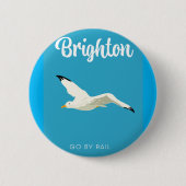 Brighton Vintage Reise Art Leinwand Button (Vorderseite)