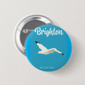 Brighton Vintage Reise Art Leinwand Button (Vorne & Hinten)