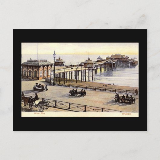 Brighton, West Pier, alte Postkarte (Vorderseite)